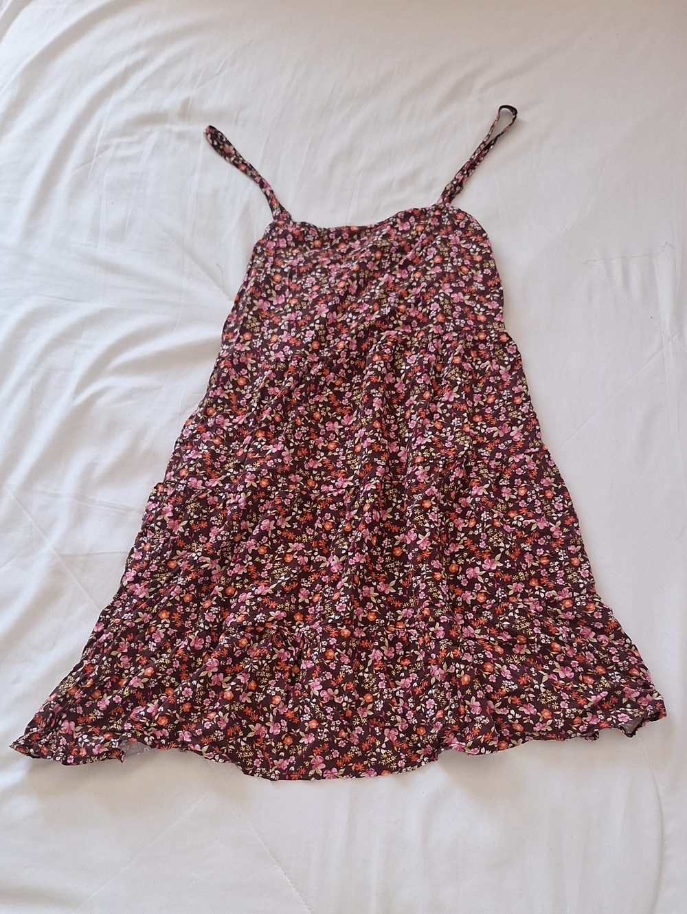 Old Navy Floral Tiered Sundress - Pink & Brown